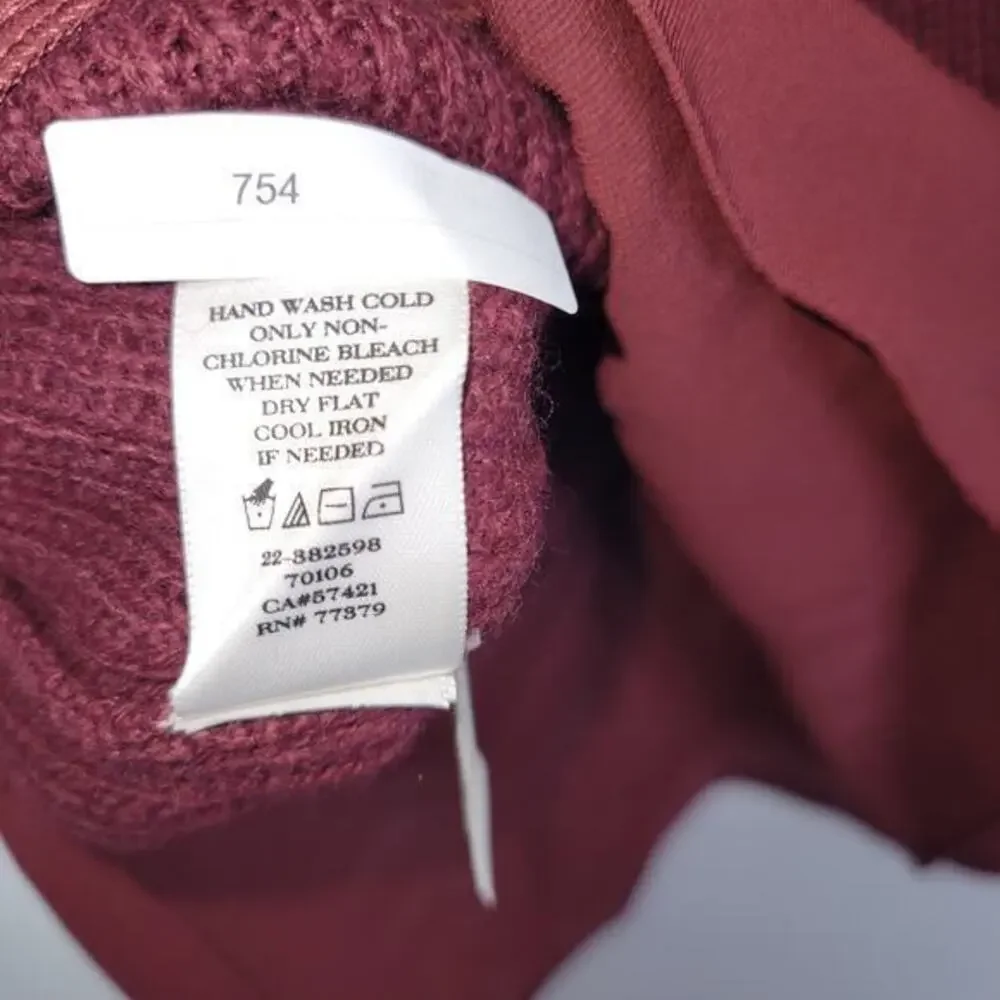 Ann Taylor Sweater Womens Pull Over Wool Blend Mixed‎ Media Burgundy 2XL
